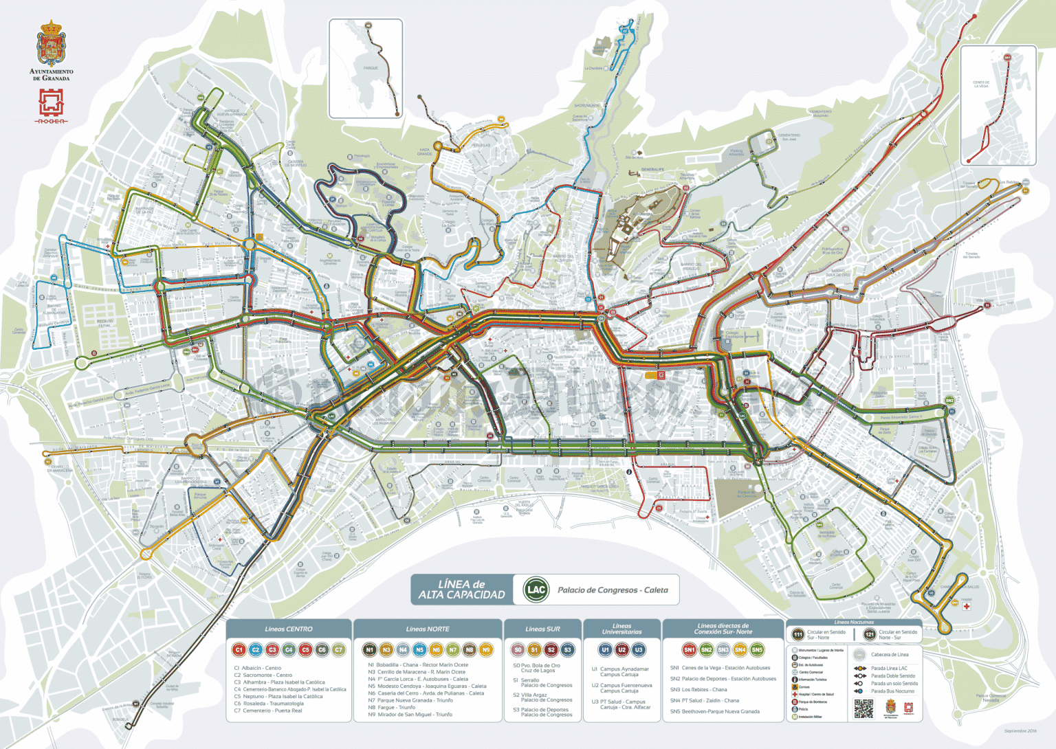 Autobuses urbanos de Granada horarios líneas mapa y precios