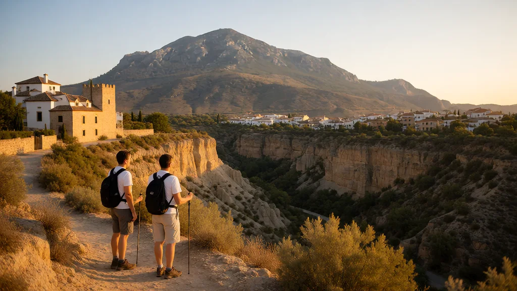Mount Jabalcón, Thermal Baths & Lake Negratín in Zújar: the 360° viewpoint of Granada Geopark — Main panoramic view & real setting