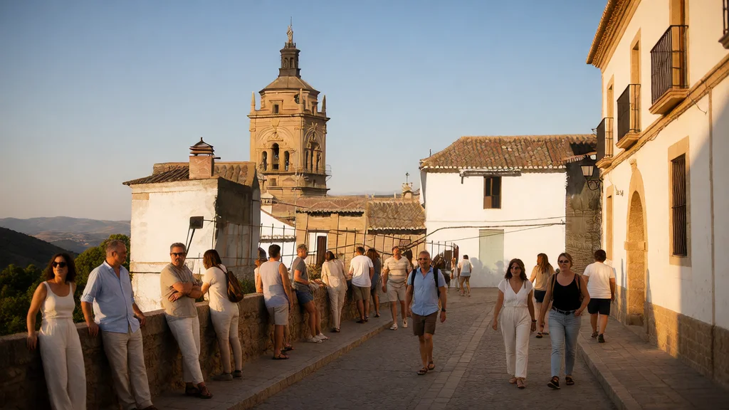 Plaza de las Palomas (Constitution Square) & Renaissance Historic Center of Guadix — Heritage perspective in golden hour light
