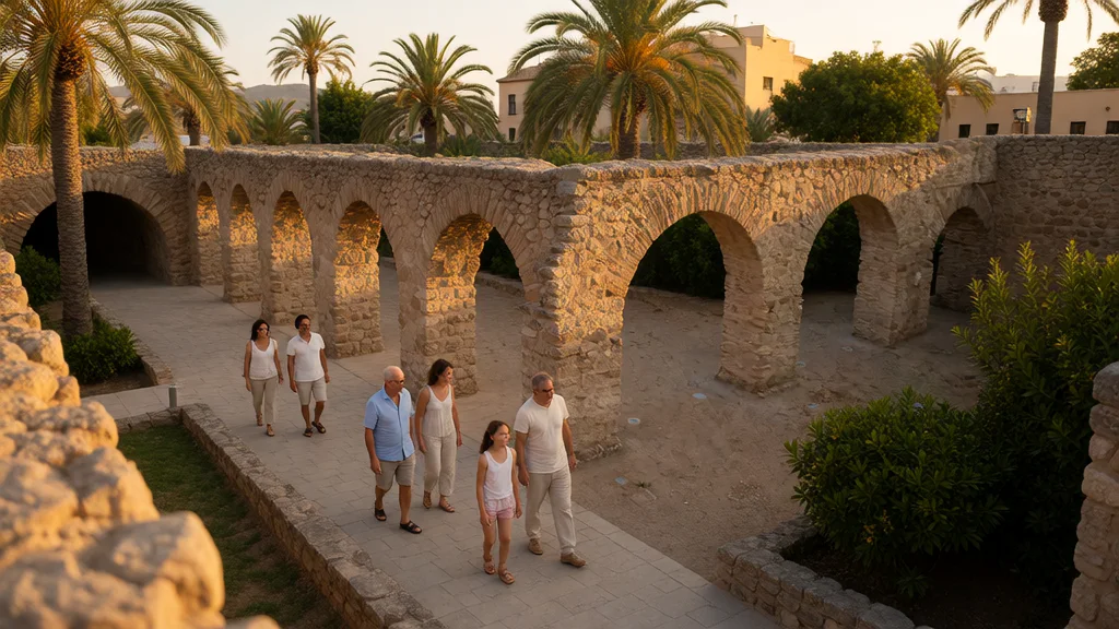 Acueducto Romano de Almuñécar y Termas de La Carrera in Almuñécar (Costa Tropical): openingstijden, prijzen, fotogalerij & bezoek — Erfgoedperspectief bij zonsondergang