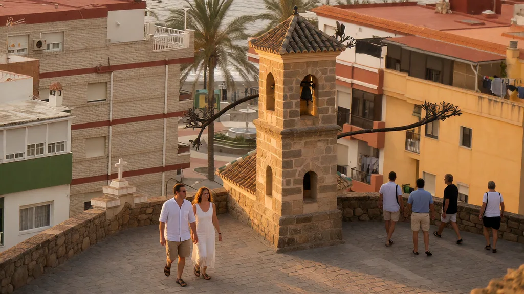 Castillo de La Rábita y Torres Vigías de Albuñol in Albuñol y La Rábita (Costa Tropical): openingstijden, prijzen, fotogalerij & bezoek — Erfgoedperspectief bij zonsondergang