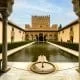 the pool of the court of the myrtles alhambra palace complex in granada spain