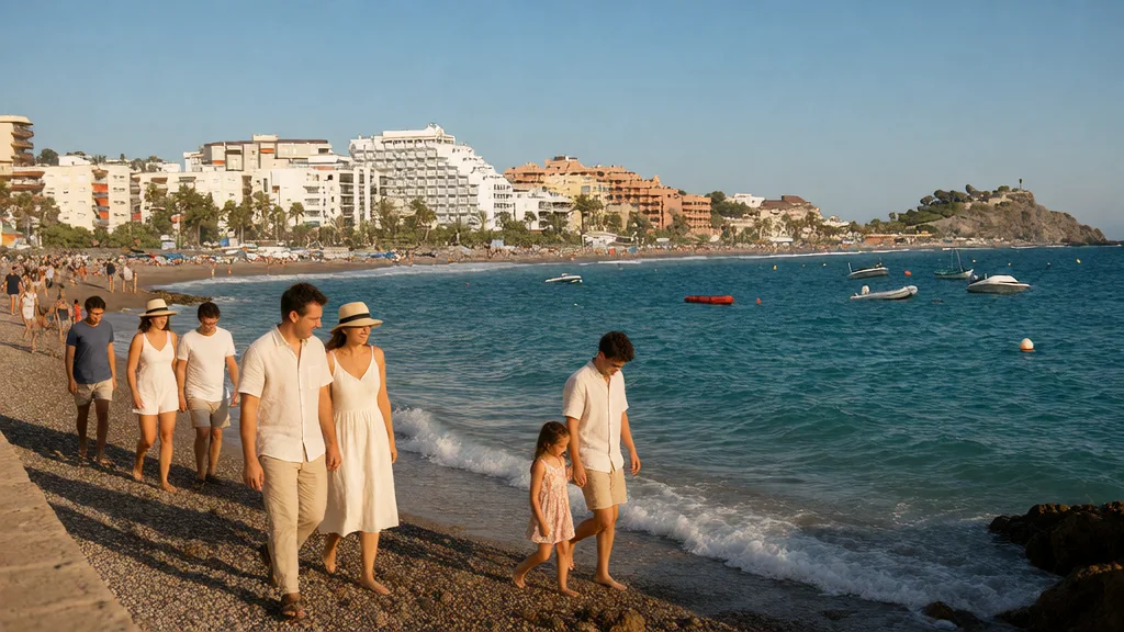 San Cristóbal Beach & Peñón de Cotobro in Almuñécar: promenade, coves & parking guide — Historic architecture & visitors promenade