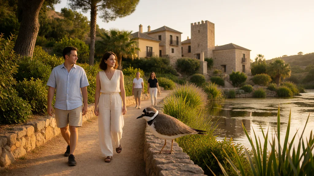 Reserva Natural Charca de Suárez en Motril: horarios, reserva de visita, observatorios y aves — Perspectiva patrimonial a luz de atardecer