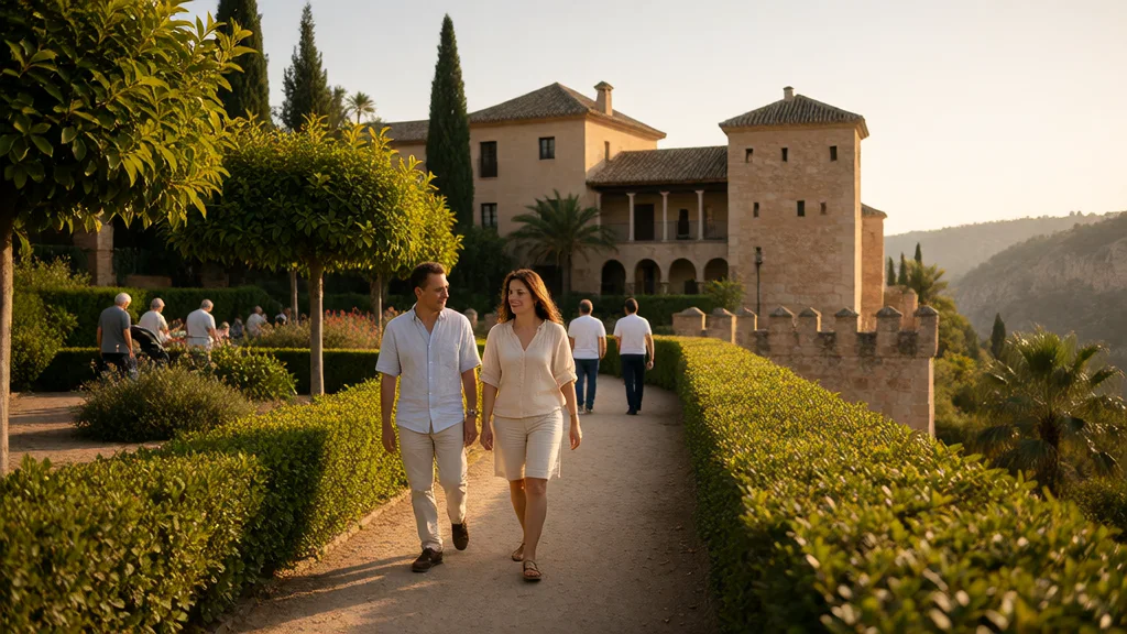 Jardín Nazarí (Generalife Chico) y Castillo de los Ulloa en Vélez de Benaudalla: horarios y visitas — Perspectiva patrimonial a luz de atardecer