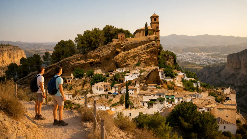 Ruta de los Miradores de Montefrío: Carretera de Tocón, Las Peñas y el balcón panorámico — Detalle paisajístico y ambiente cultural