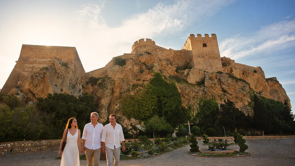 Paseo de las Flores y La Bóveda de Salobreña: el pasadizo medieval y el balcón hacia Sierra Nevada — Arquitectura histórica y paseo con visitantes