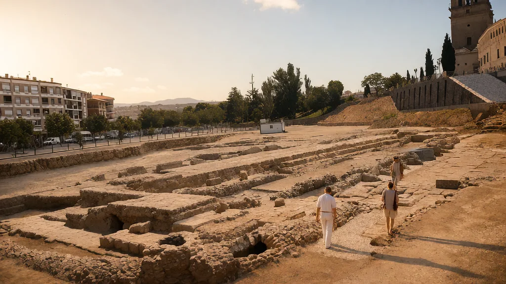 Roman Theatre of Guadix (Colonia Iulia Gemella Acci): history, discovery & visitor guide — Heritage perspective in golden hour light